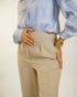 Beige High Waist Pleated Trouser