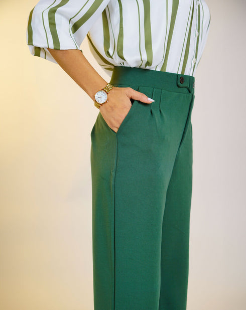 Dark Green Relaxed Fit Trouser