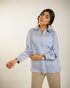 Women Solid Light Blue Satin Shirt